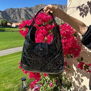 Elegant Black Quilted Handbag